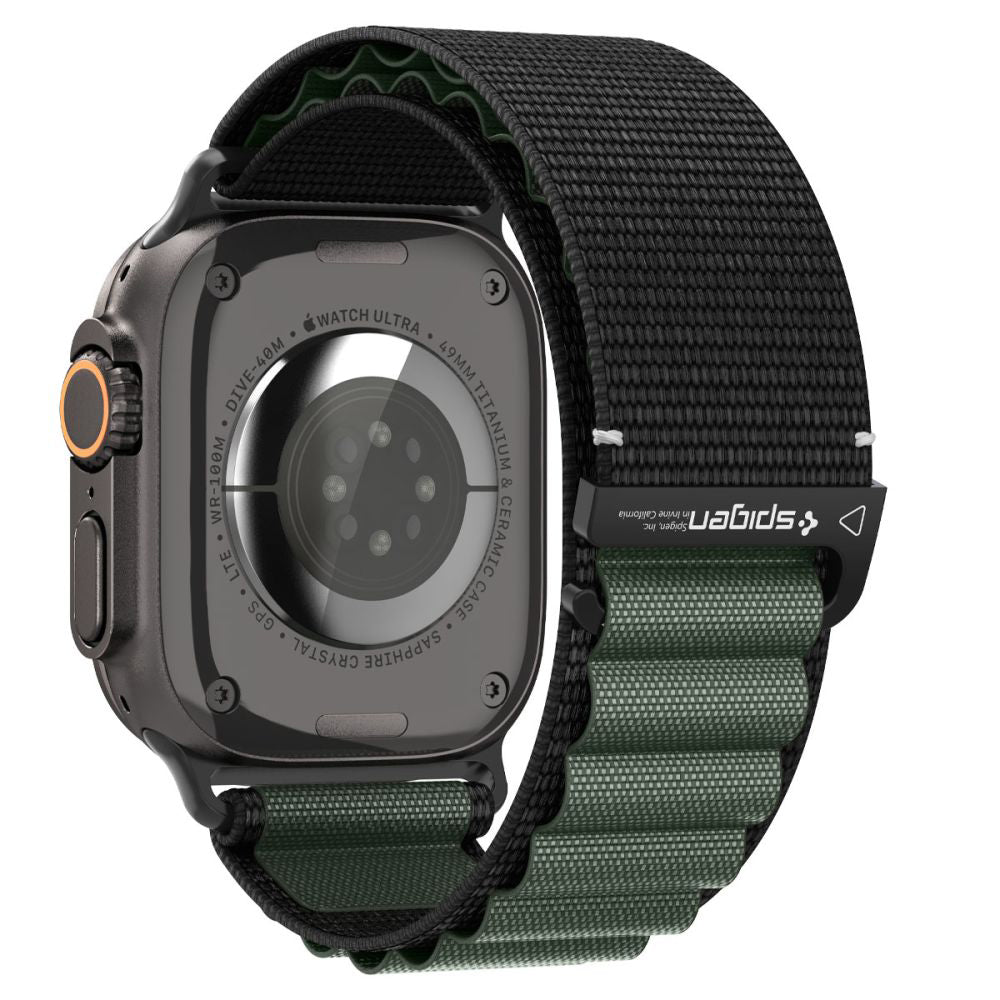 Spigen WBF1 Armband für Apple Watch 49mm / 46mm / 45mm / 44mm Serie, Schwarz Grün AMP10223