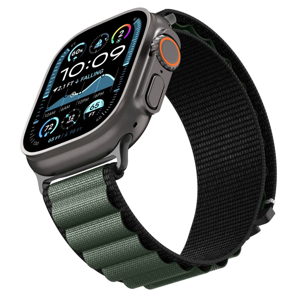 Spigen WBF1 Armband für Apple Watch 49mm / 46mm / 45mm / 44mm Serie, Schwarz Grün AMP10223