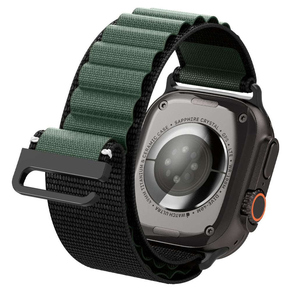 Spigen WBF1 Armband für Apple Watch 49mm / 46mm / 45mm / 44mm Serie, Schwarz Grün AMP10223