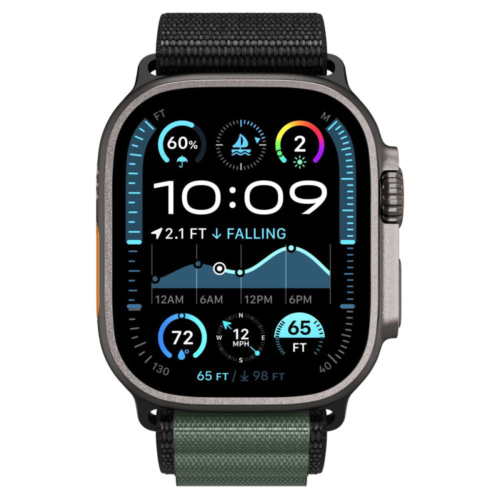 Spigen WBF1 Armband für Apple Watch 49mm / 46mm / 45mm / 44mm Serie, Schwarz Grün AMP10223