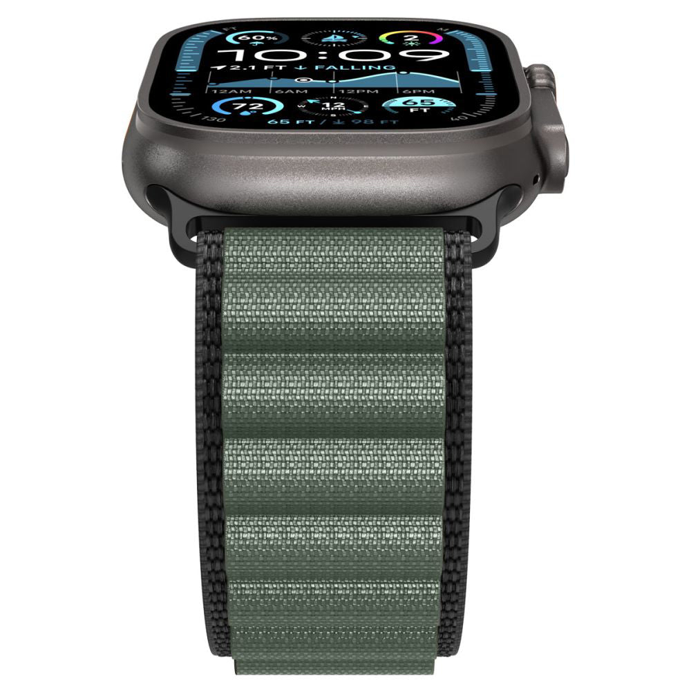 Spigen WBF1 Armband für Apple Watch 49mm / 46mm / 45mm / 44mm Serie, Schwarz Grün AMP10223