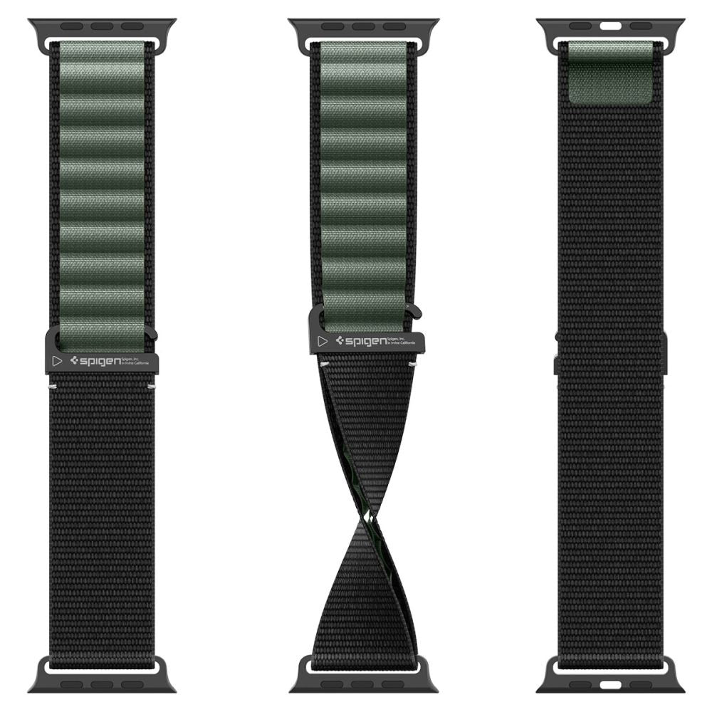 Spigen WBF1 Armband für Apple Watch 49mm / 46mm / 45mm / 44mm Serie, Schwarz Grün AMP10223