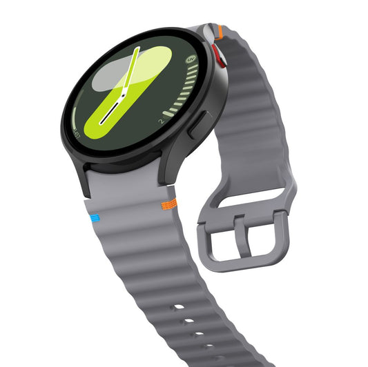 Tech-Protect Bracelet sport en silicone pour Samsung Galaxy Watch7 / Watch FE / Watch6 / Watch5 / Watch4 Series, gris