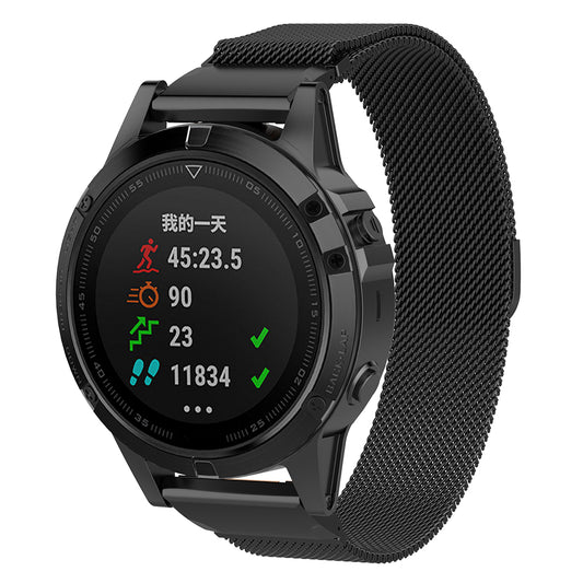 Techsuit W009 Armband für Garmin Watch Fenix Serie, 26mm, Schwarz