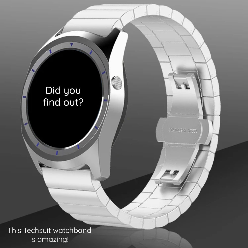 Bracelet Techsuit W012 pour Apple Watch 42mm / 41mm / 40mm / 38mm Series, Argenté