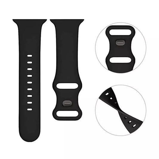 Techsuit W031 Armband für Apple Watch 42mm / 41mm / 40mm / 38mm Serie, Schwarz
