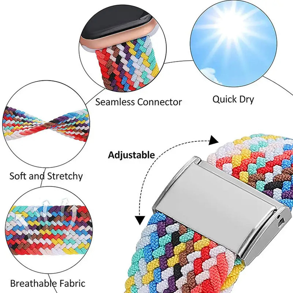 Bracelet Techsuit W032 pour Apple Watch 49mm / 46mm / 45mm / 44mm / 42mm Series, Vert Multicolore
