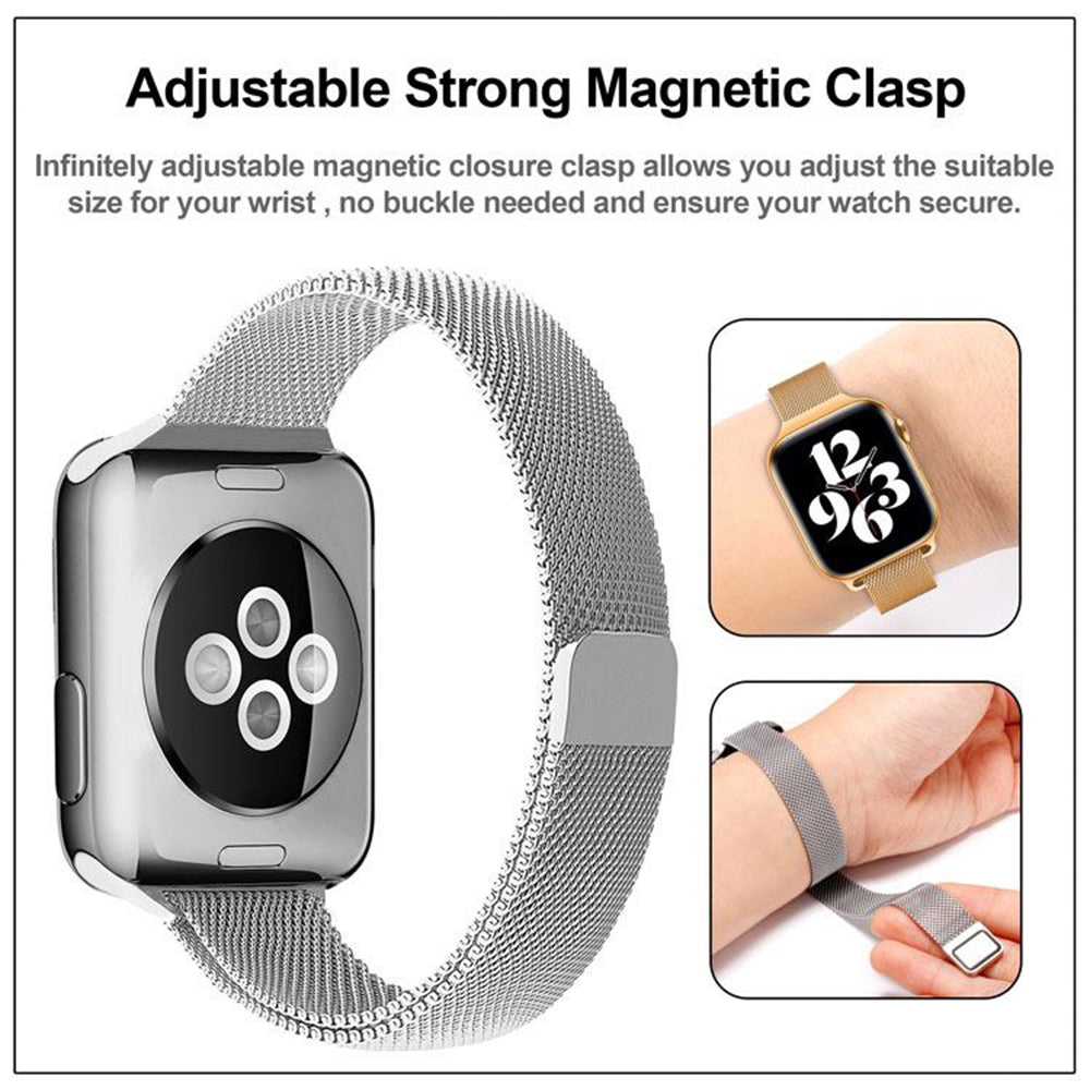 Techsuit W034 Strap for Apple Watch 42mm / 41mm / 40mm / 38mm Series, Silver