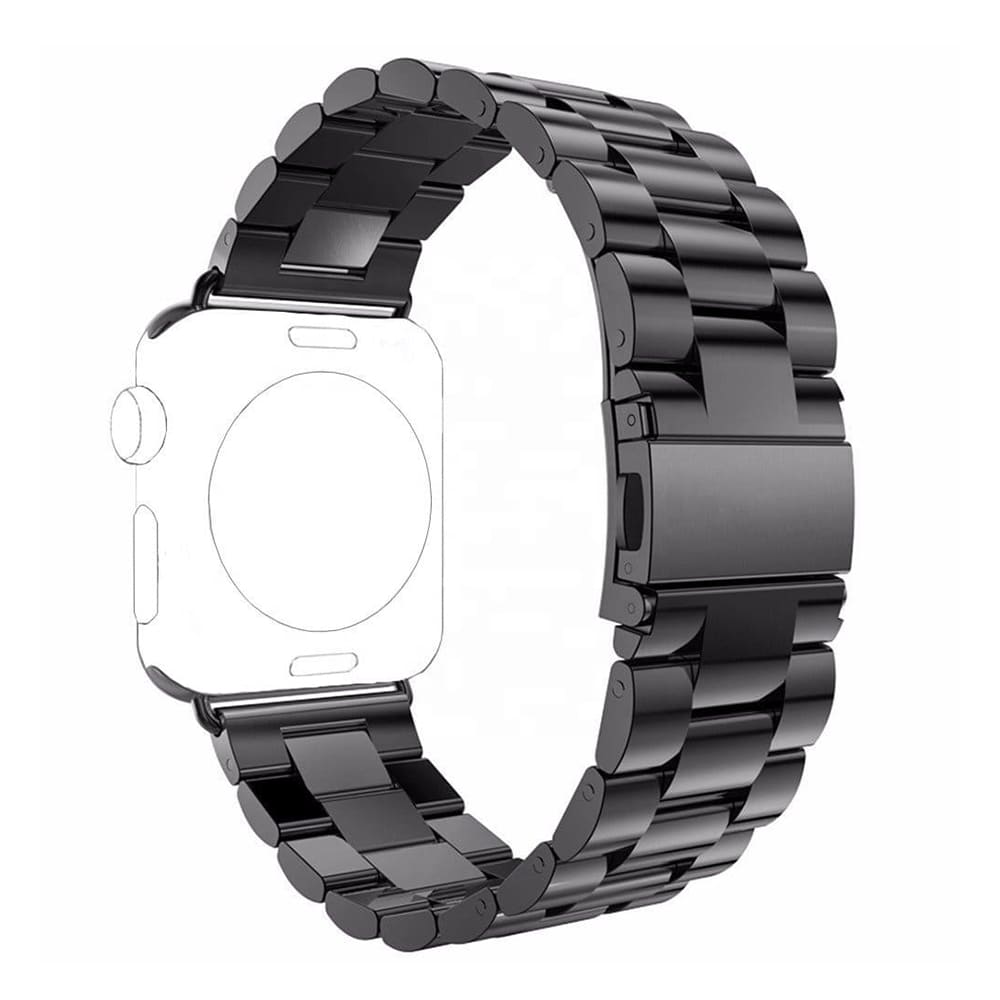 Techsuit W036 Armband für Apple Watch 42mm / 41mm / 40mm / 38mm Serie, Schwarz