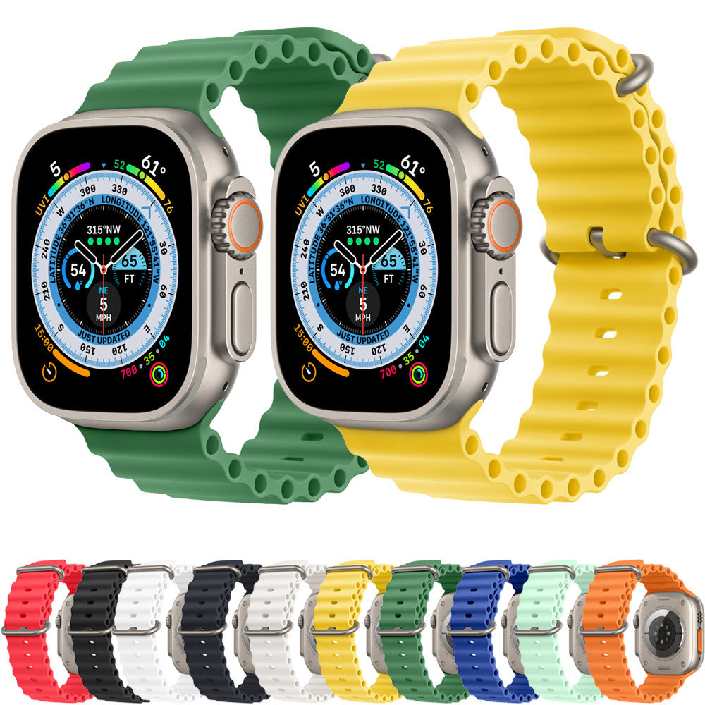 Techsuit W038 Armband für Apple Watch 49mm / 46mm / 45mm / 44mm / 42mm Serie, Dunkelgrün