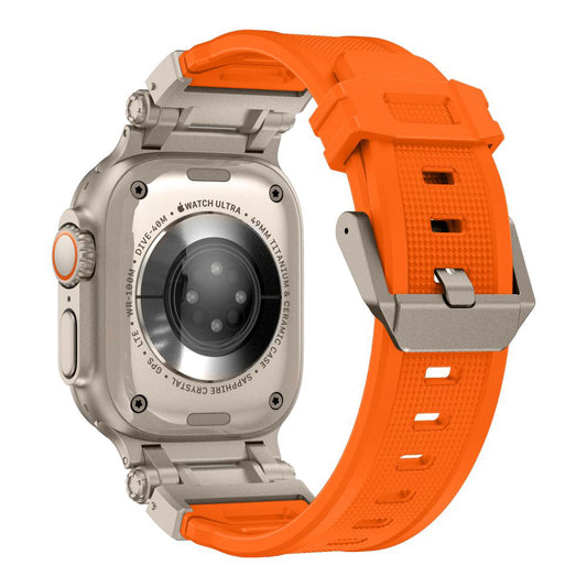 Bracelet Techsuit W064 pour Apple Watch 49mm / 46mm / 45mm / 44mm / 42mm Series, Argenté Orange