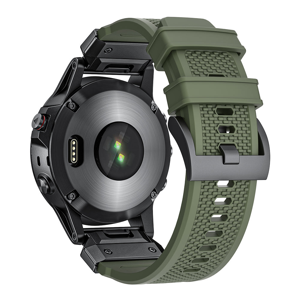 Techsuit W068 Armband für Garmin Watch Fenix / Forerunner / Approach Series, 22mm, Schwarz Orange