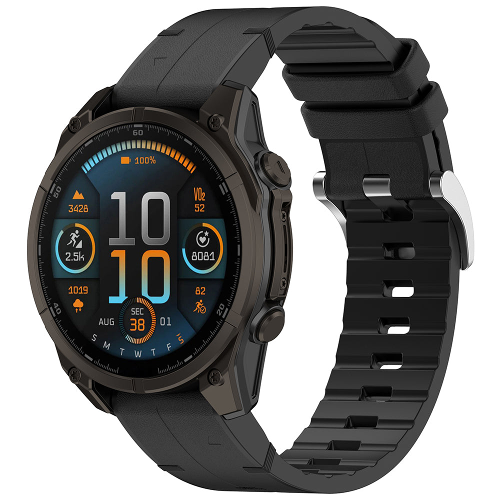 Techsuit W071 Armband für Garmin Watch Fenix / Forerunner Serie, 22mm, Schwarz