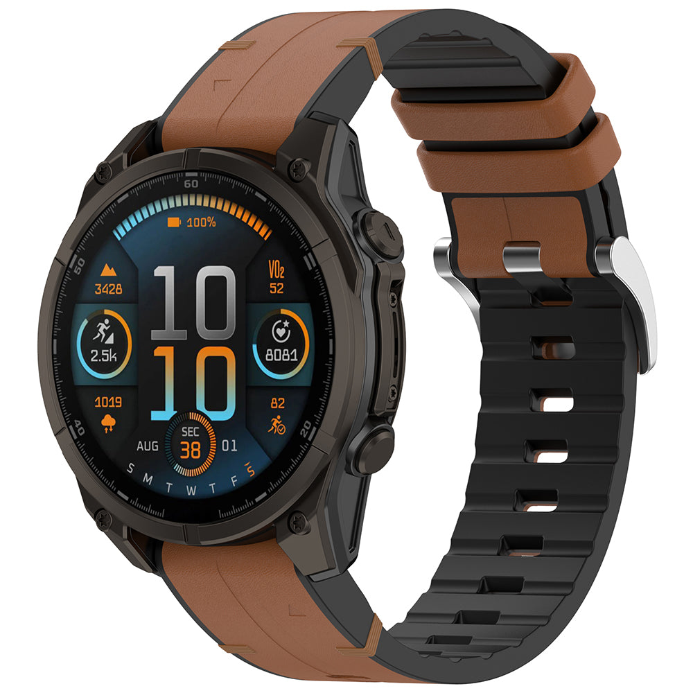 Bracelet Techsuit W071 pour Garmin Watch Fenix Series, 26mm, Marron