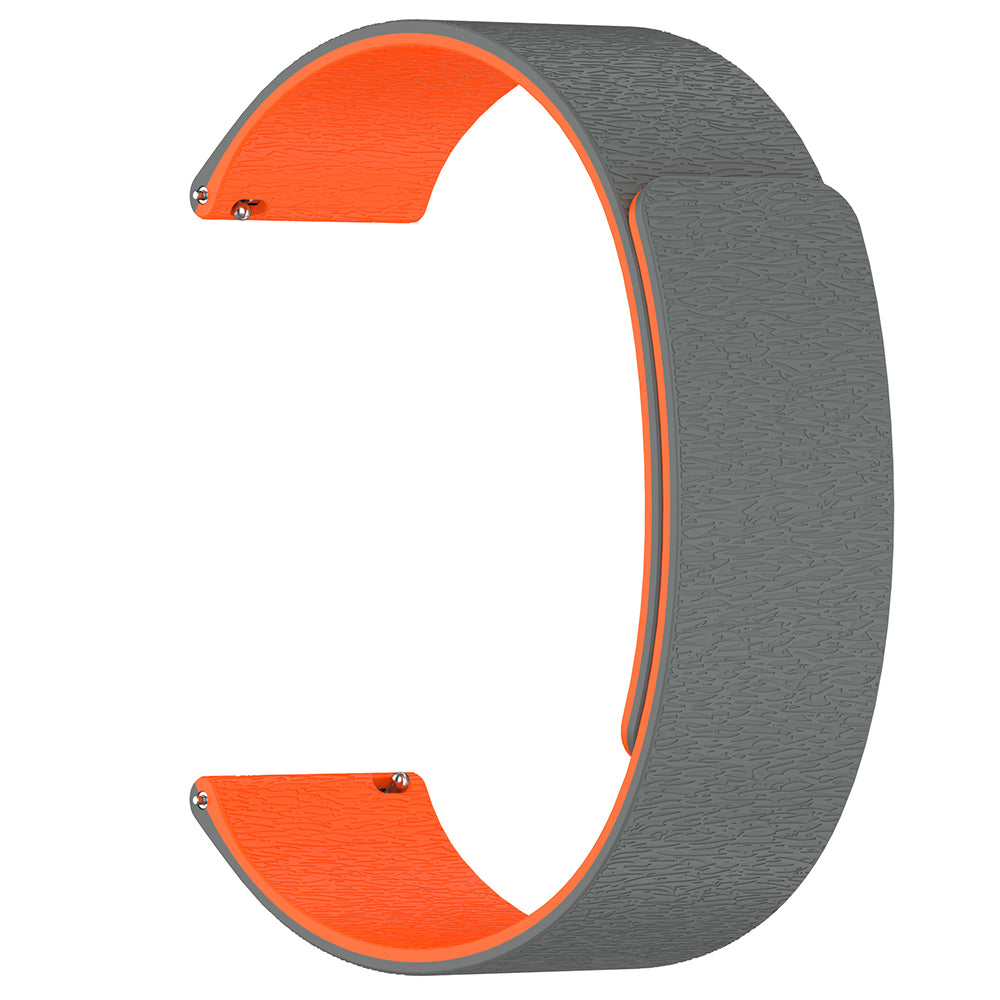 Bracelet Techsuit W074 pour Huawei Watch / Garmin Watch Series, 18mm, Gris Orange