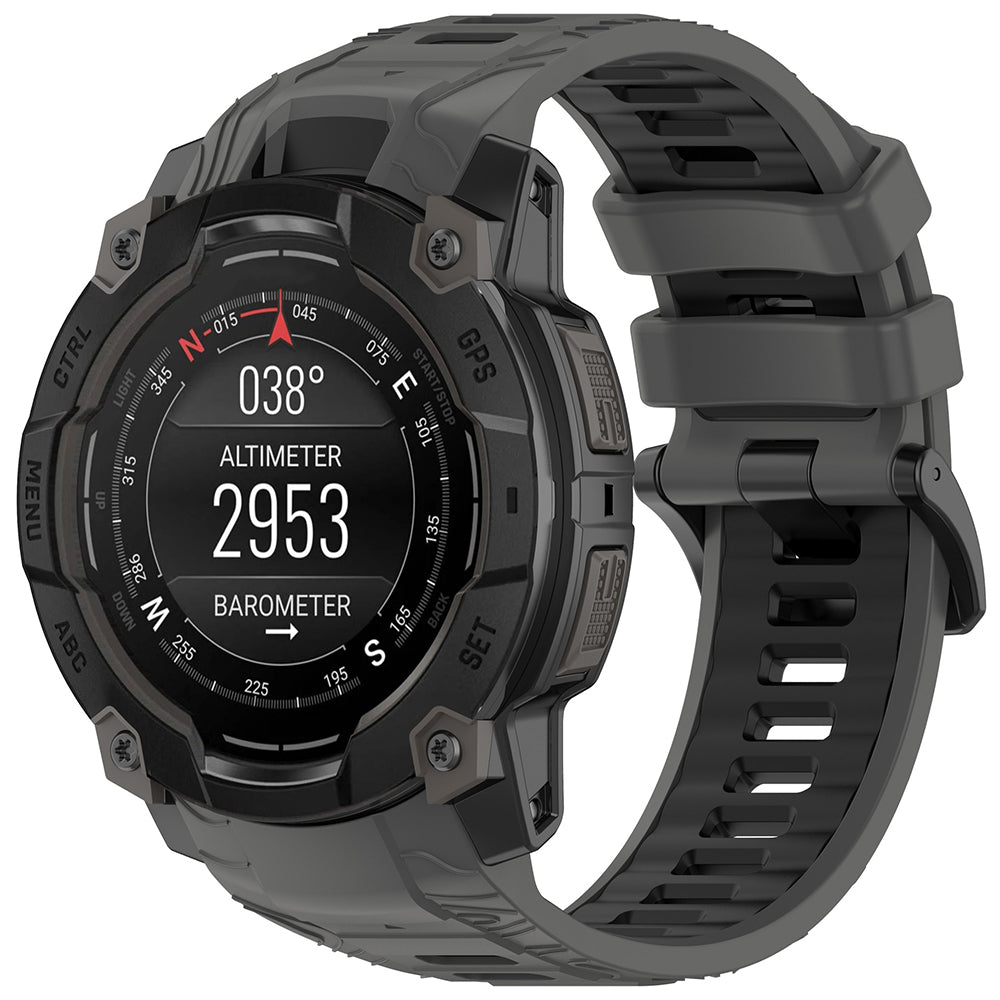 Bracelet Techsuit W077 pour Garmin Instinct 3 50mm Solar / Instinct 3 50mm, Gris
