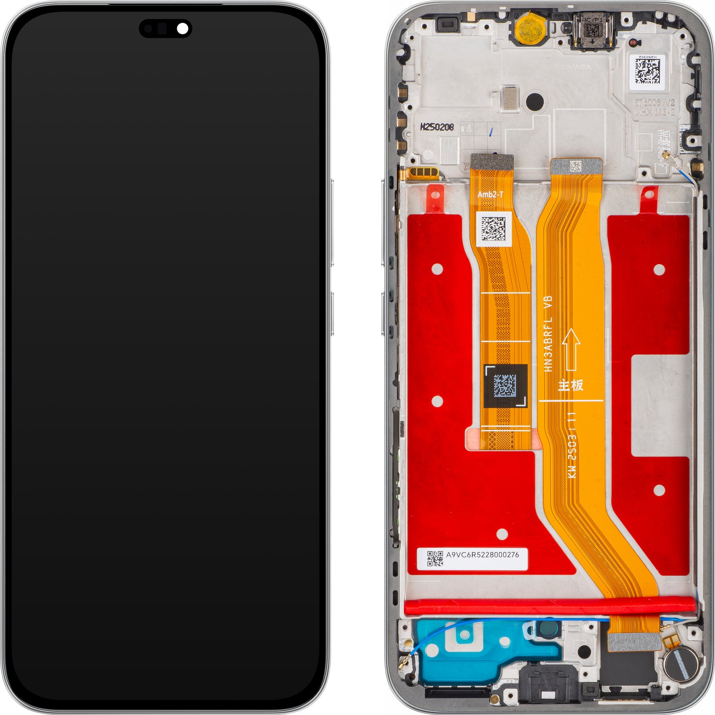 Display mit Touchscreen Honor 400 Lite, mit Rahmen, Grau (Velvet Grey), Service Pack 0235ANTG