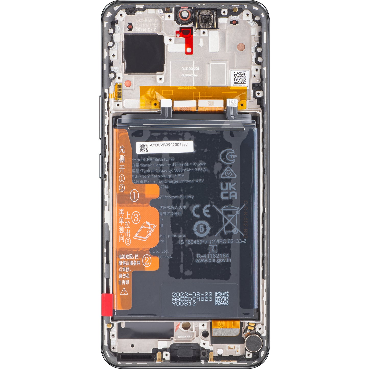 Touchscreen-Display Honor 90, mit Rahmen und Akku, Midnight Black, Service Pack 0235AGDN