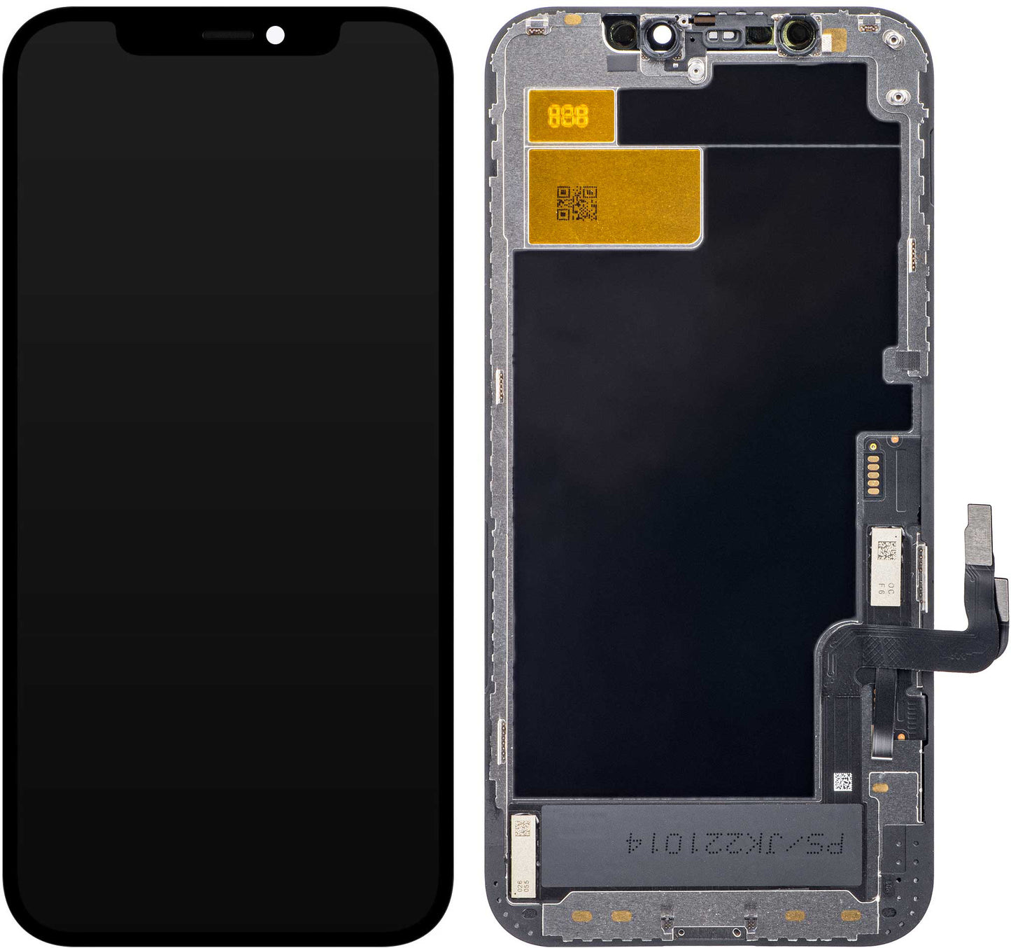 Écran tactile JK pour Apple iPhone 12 / 12 Pro, avec cadre, version In-Cell LCD, noir