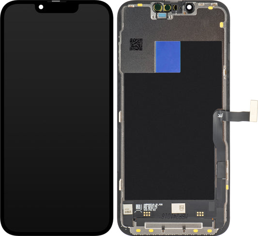 JK Touchscreen Display für Apple iPhone 13 Pro, mit Rahmen, LCD In-Cell IC beweglich, Schwarz