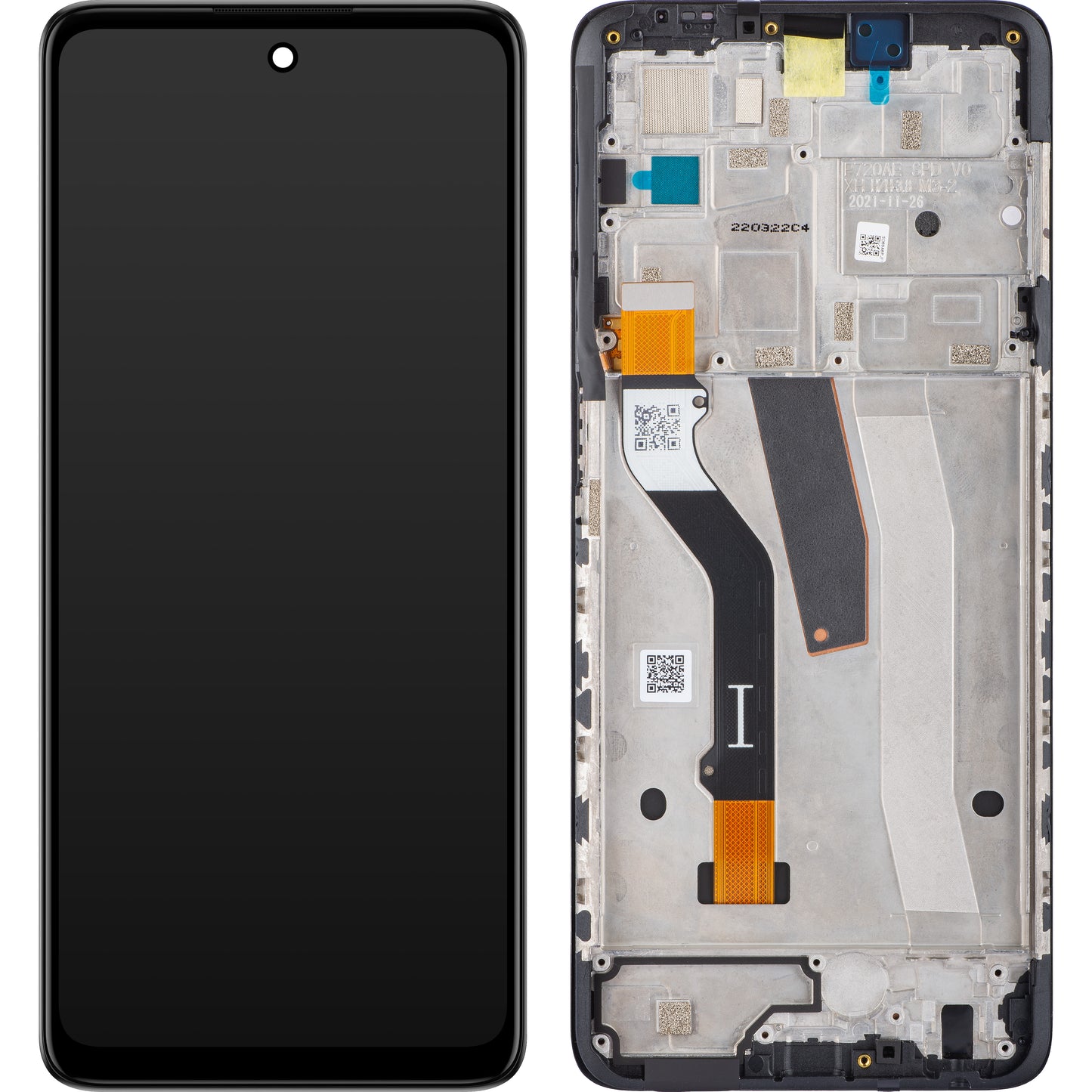 Écran tactile Motorola Moto G51 5G, avec cadre, noir, Service Pack 5D68C20028