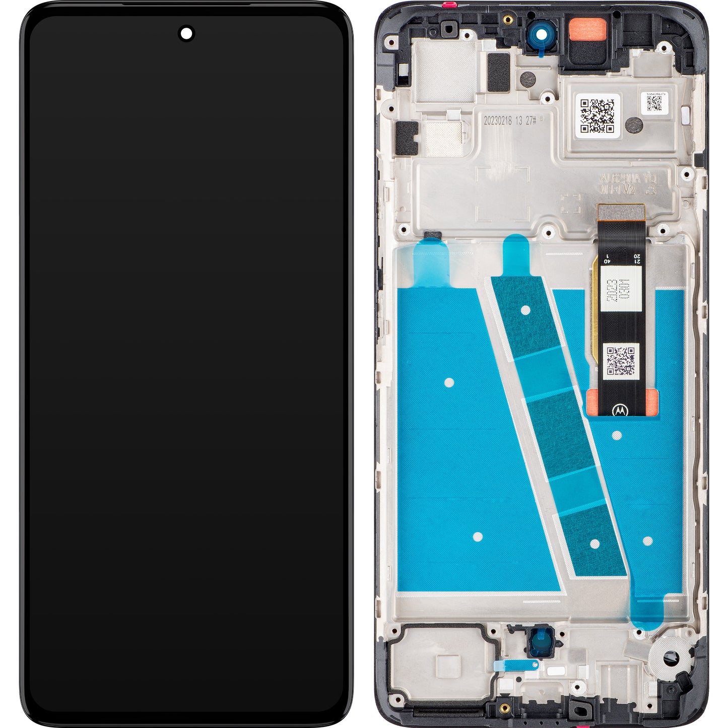 Écran tactile Motorola Moto G72, avec cadre, noir, Service Pack 5D68C21701