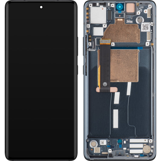 Touchscreen-Display Motorola Edge 30 Fusion, mit Rahmen, Schwarz (Cosmic Grey), Service Pack 5D68C21527