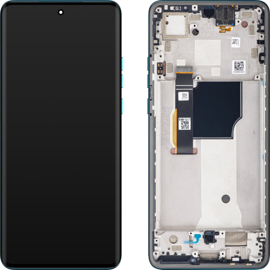 Touchscreen Display Motorola Edge 40 Neo, mit Rahmen, L3 Version, Blau (Caneel Bay), Service Pack 5D68C23160