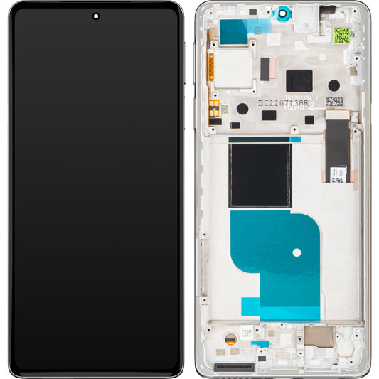 Touchscreen-Display Motorola Edge 30 Pro, mit Rahmen, Silber (Stardust White), Service Pack 5D68C20277