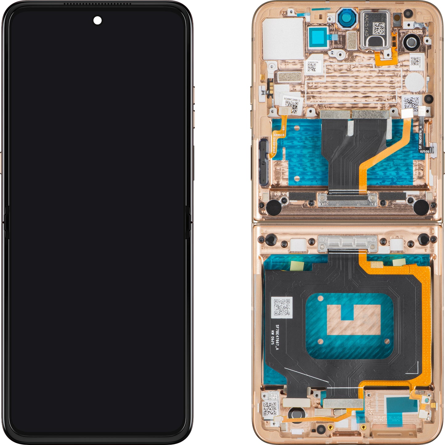 Écran tactile Motorola Razr 60 Ultra, avec cadre, sous Inner, beige (Mountain Trail), pack de service 5D68C30087