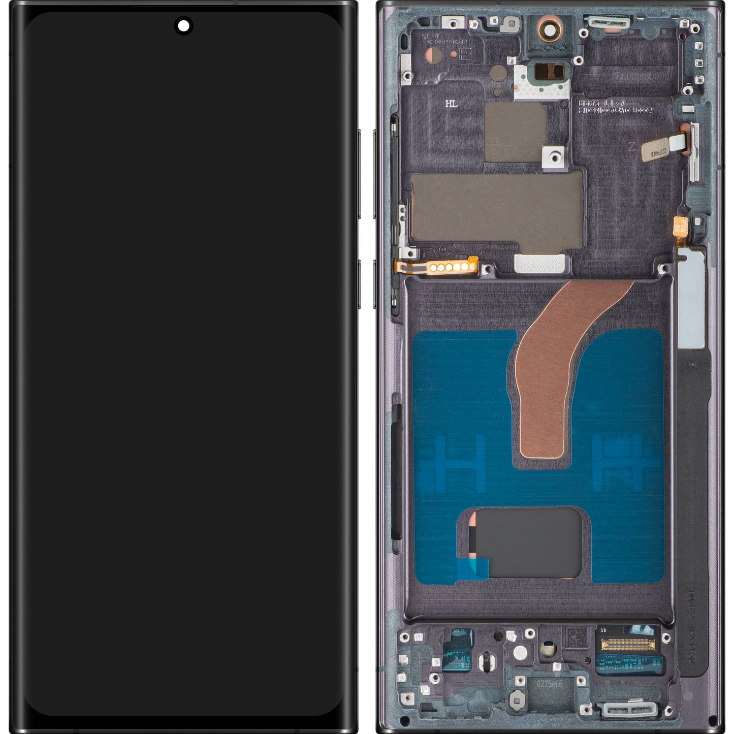 Écran avec Touchscreen MP compatible avec Samsung Galaxy S22 Ultra 5G S908, avec Cadre, Version OLED, Noir