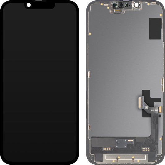 Écran avec écran tactile MP compatible avec Apple iPhone 17e / 16e, avec cadre, version Soft OLED FHD 120Hz IC déplaçable, noir
