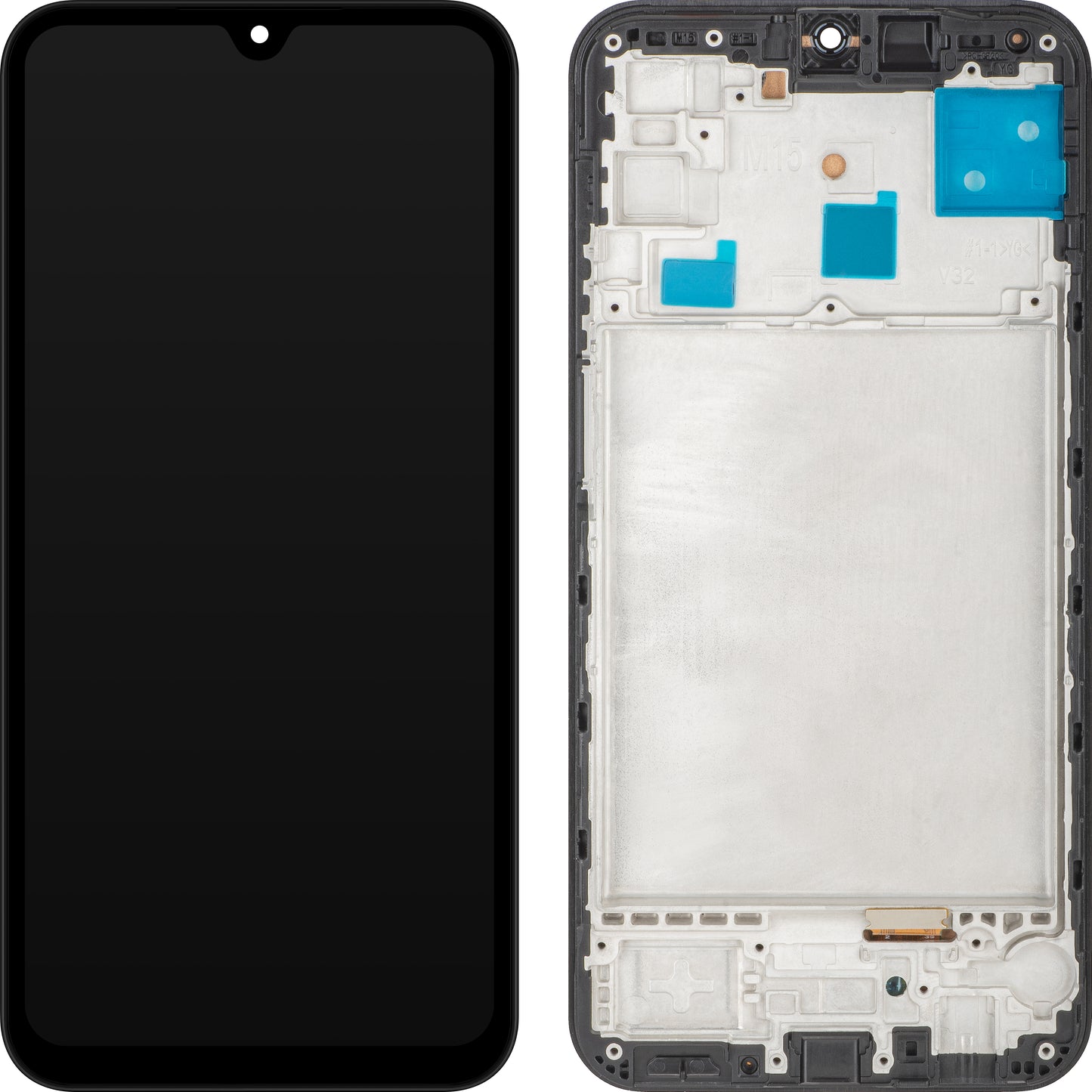 MP Touchscreen Display compatible with Samsung Galaxy M15, with Frame, Black