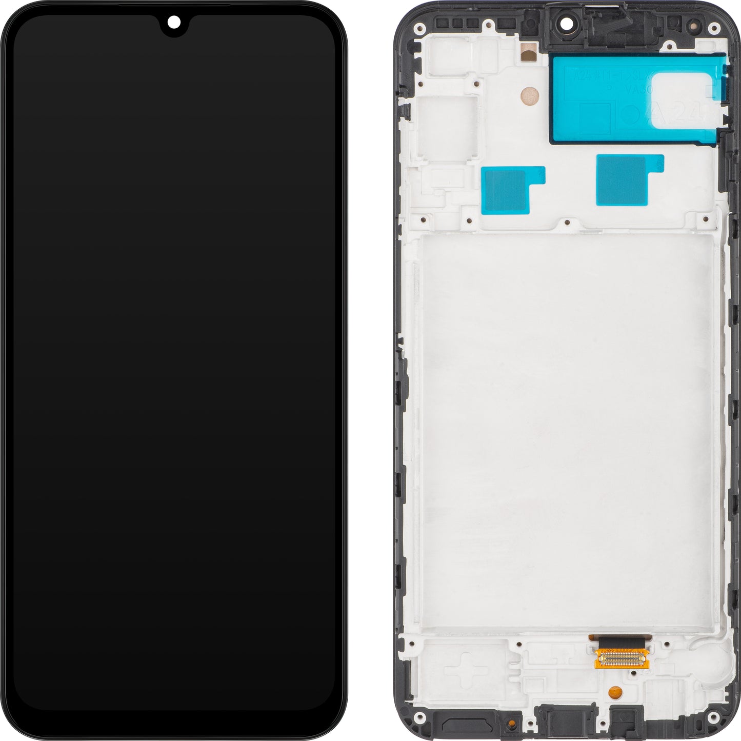 Ecran tactile MP compatible avec Samsung Galaxy A24 4G A245, avec cadre, version OLED, noir