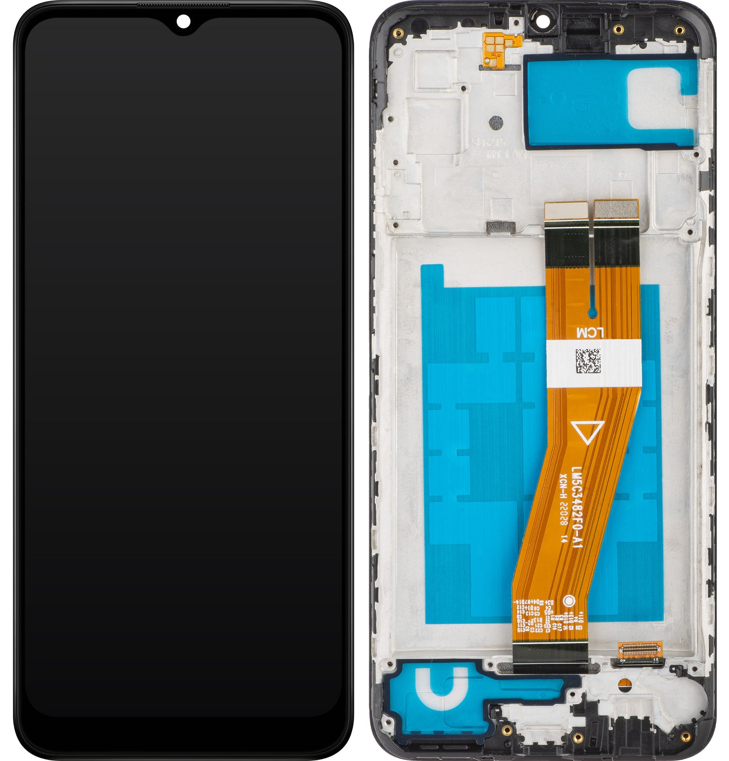 MP Écran tactile compatible avec Samsung Galaxy A03 A035, avec cadre, version F, noir