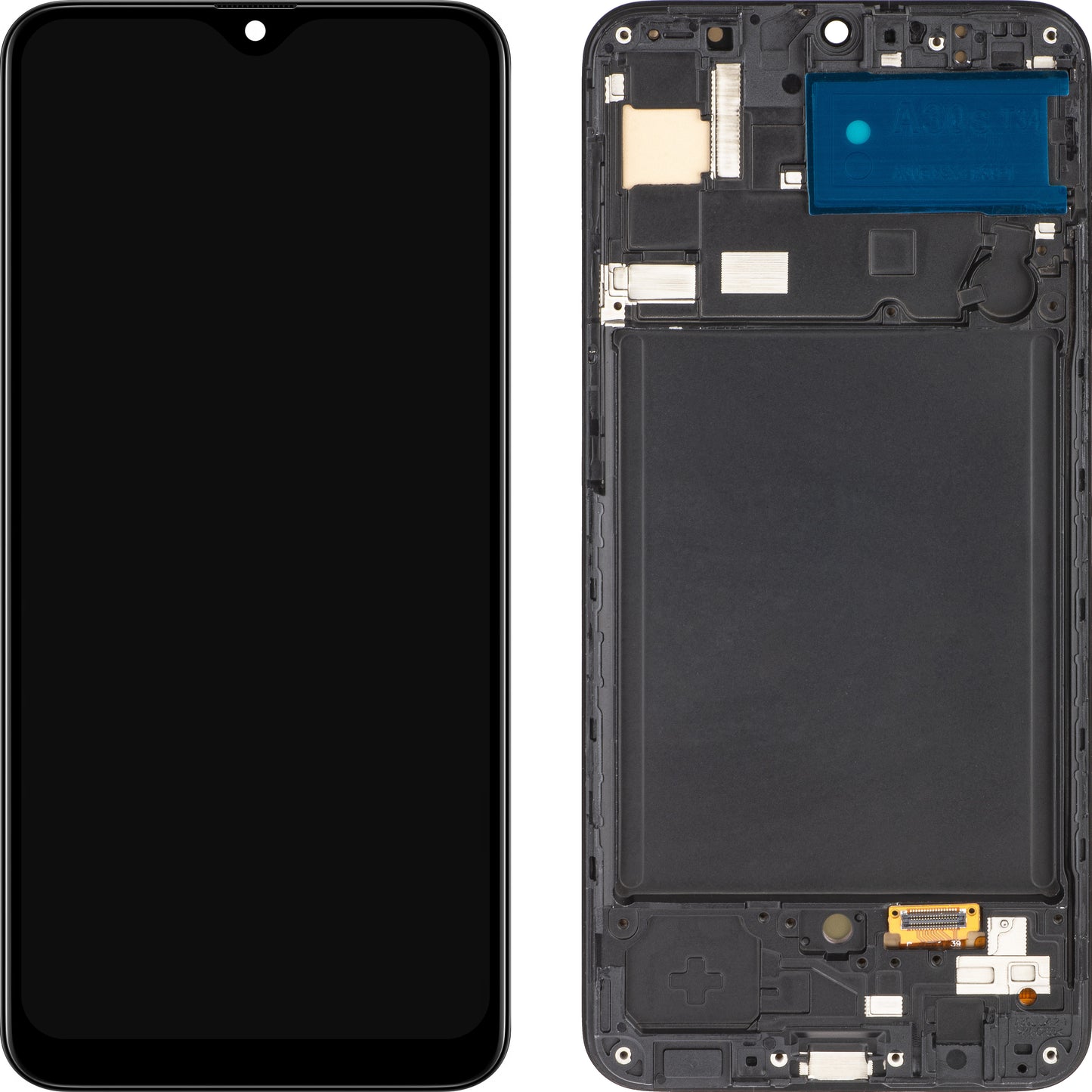 Ecran tactile MP compatible avec Samsung Galaxy A30s A307, avec cadre, version OLED, noir