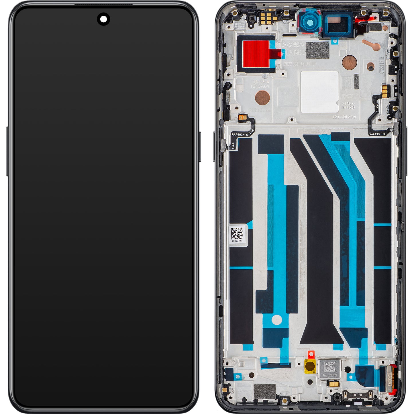 Écran tactile OnePlus 10T / Ace Pro, avec cadre, Noir (Moonstone Black), Service Pack 4130326