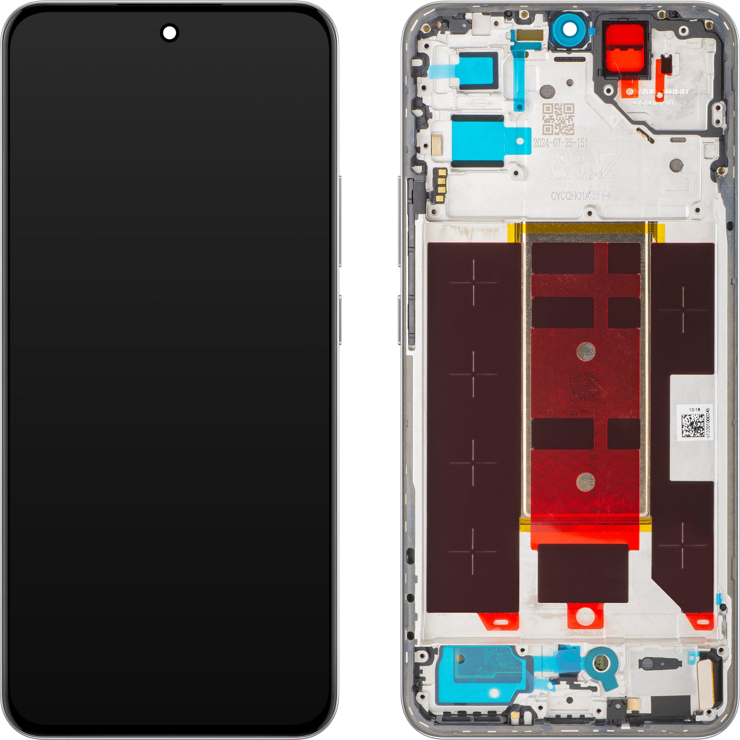 Display mit Touchscreen Oppo Reno12 Pro, mit Rahmen, Lila (Nebula Silver), Service Pack 621029000217