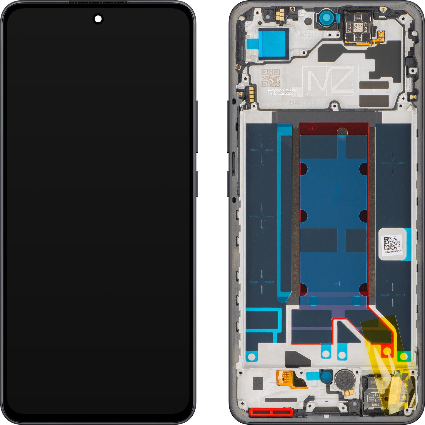 Écran tactile Oppo Reno13 FS 5G / Reno13 F, avec cadre, Gris (Graphite Grey), Service Pack 621029000449