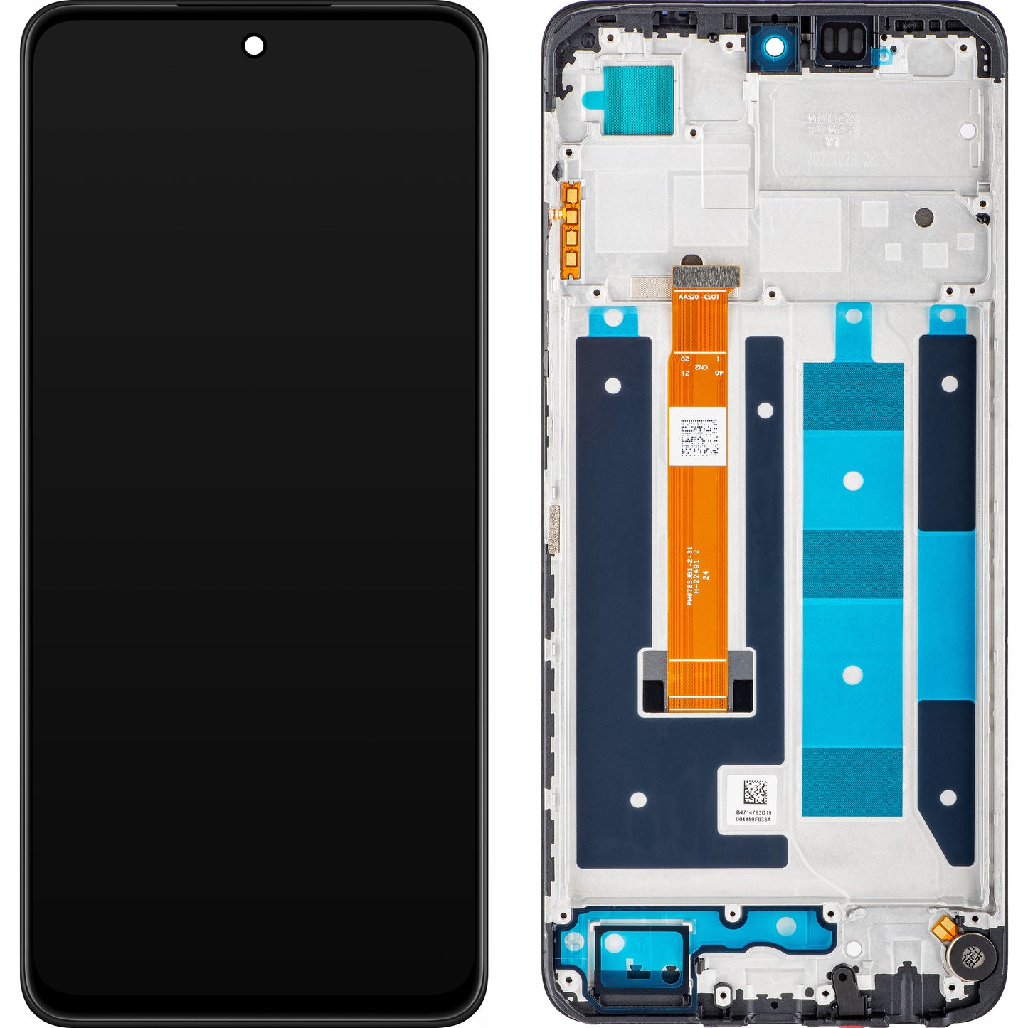 Écran tactile Realme C55, avec cadre, noir, Service Pack 4130438