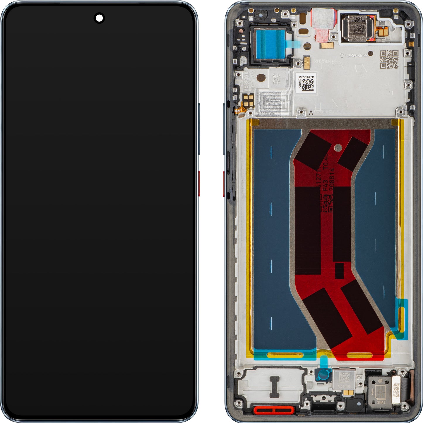 Realme GT 7T Display with Touchscreen, with Frame, Blue (IceSense Blue), Service Pack 621029000575