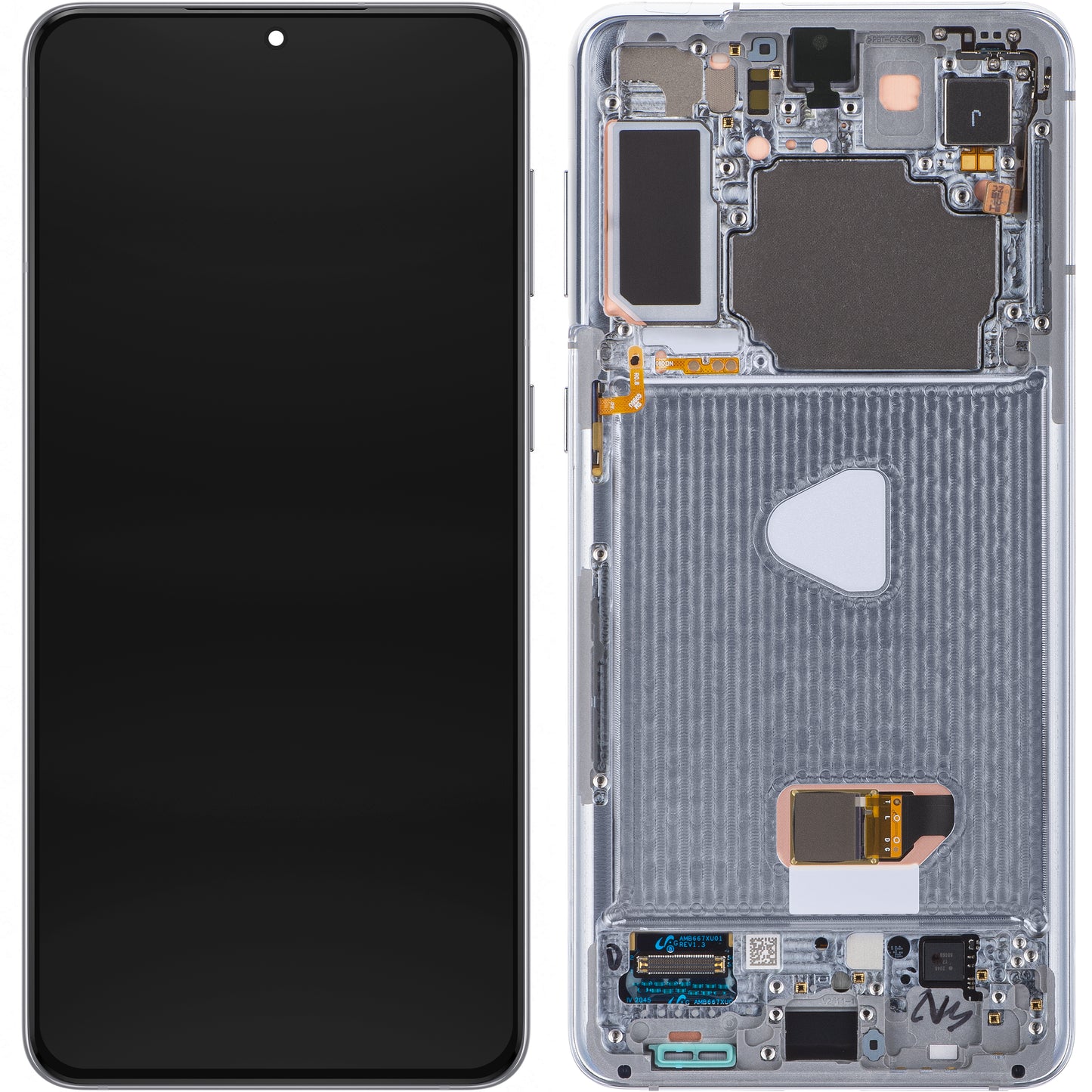 Écran tactile Samsung Galaxy S21+ 5G G996, avec cadre, argent (argent fantôme), Service Pack GH82-27268C