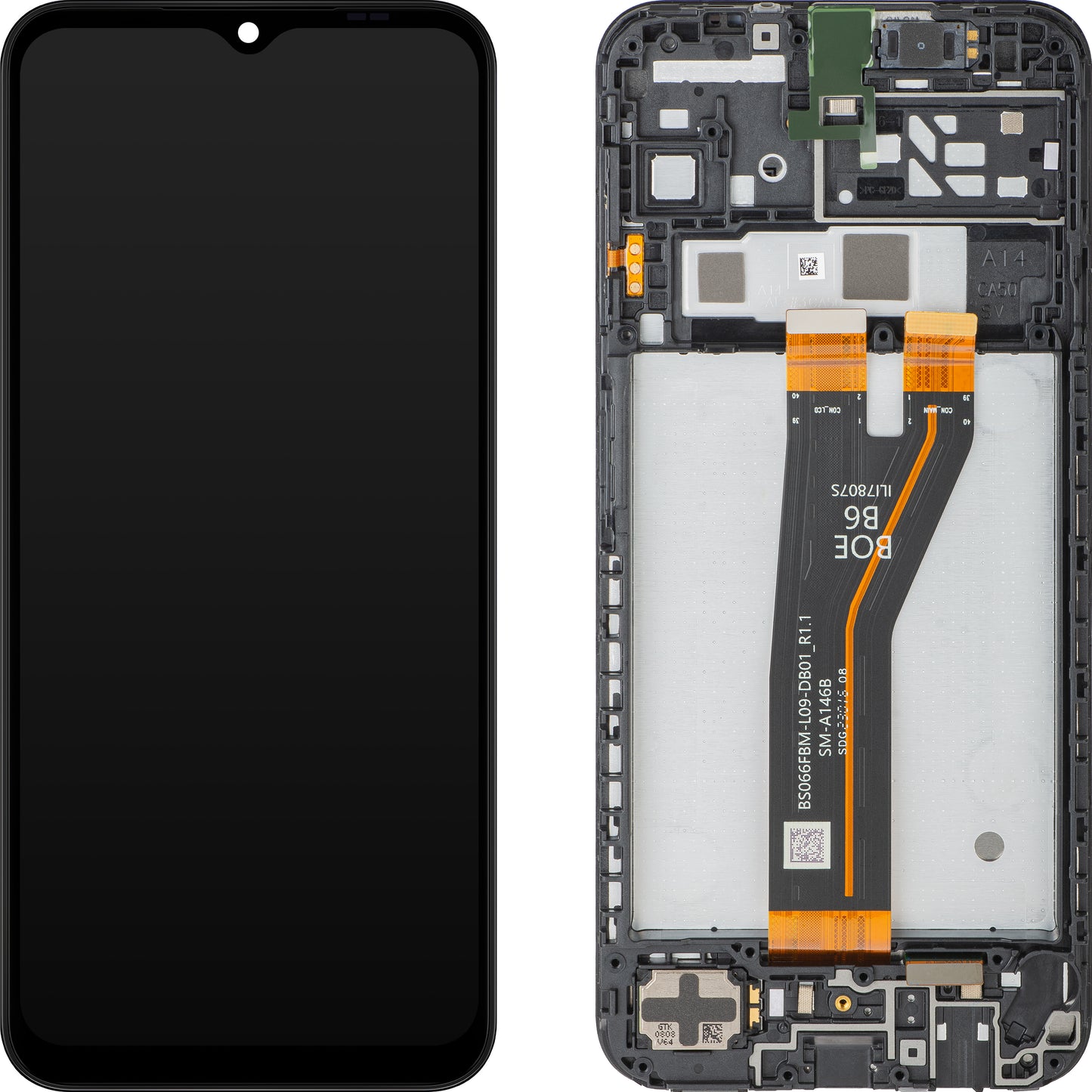 Display mit Touchscreen Samsung Galaxy A14 5G A146, mit Rahmen, Nicht-EU-Version, Schwarz, Service Pack GH82-30658A