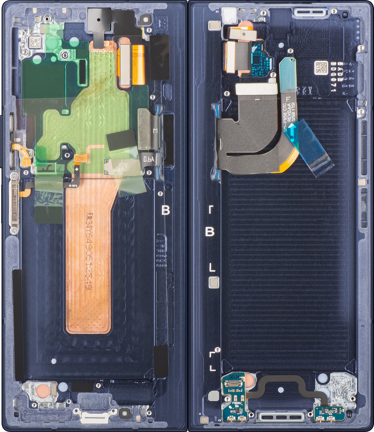 Écran tactile Samsung Galaxy Z Fold6 F956, avec cadre, sous-inner, bleu marine (Navy), Service Pack GH82-35042C
