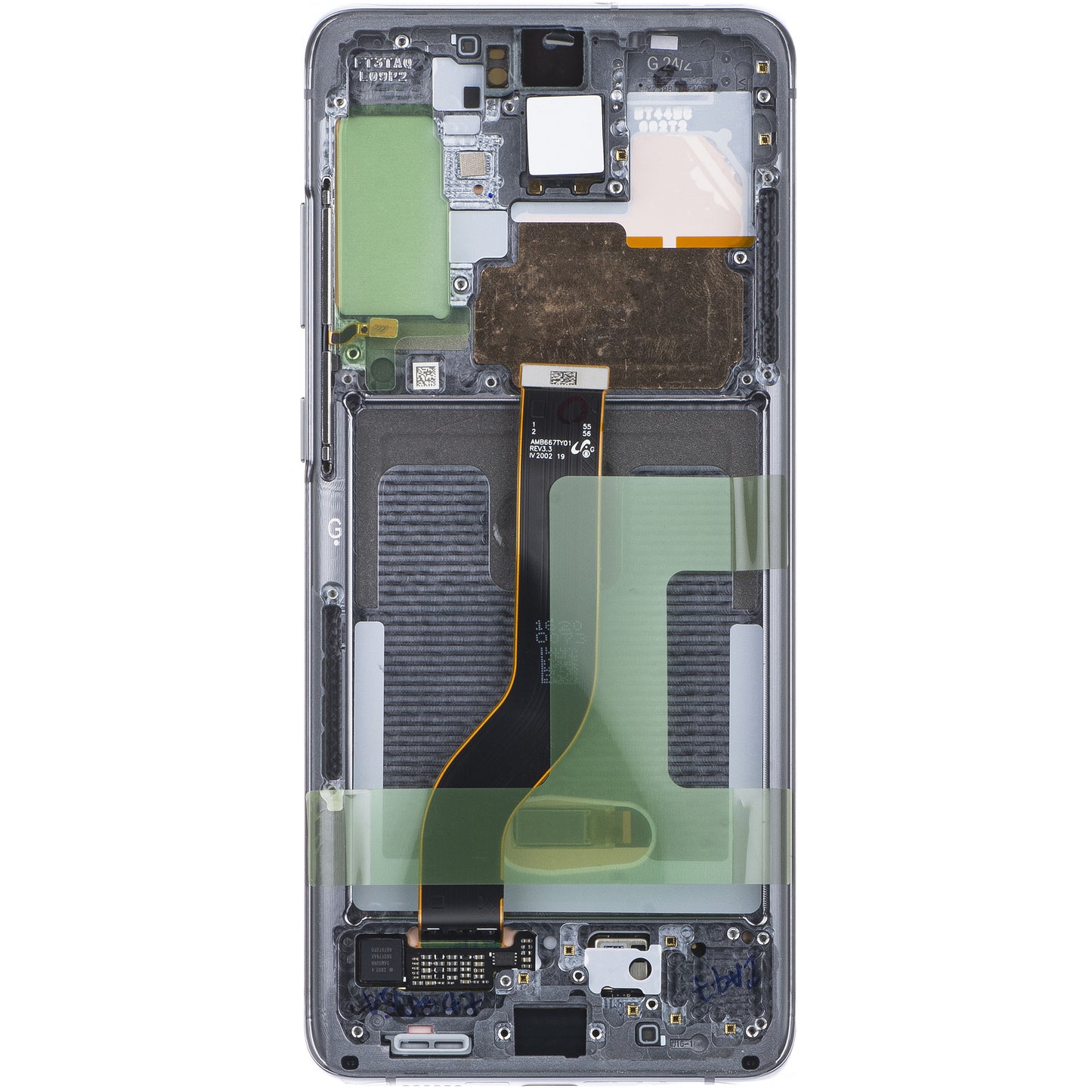 Écran tactile Samsung Galaxy S20+ 5G G986 / S20+ G985, avec cadre, gris (Cosmic Grey), Service Pack GH82-31441E