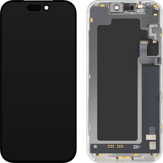 Écran tactile avec capteur de proximité lumière MP compatible avec Apple iPhone 17 Pro, avec cadre, version logicielle OLED FHD 120Hz diagnostic, noir