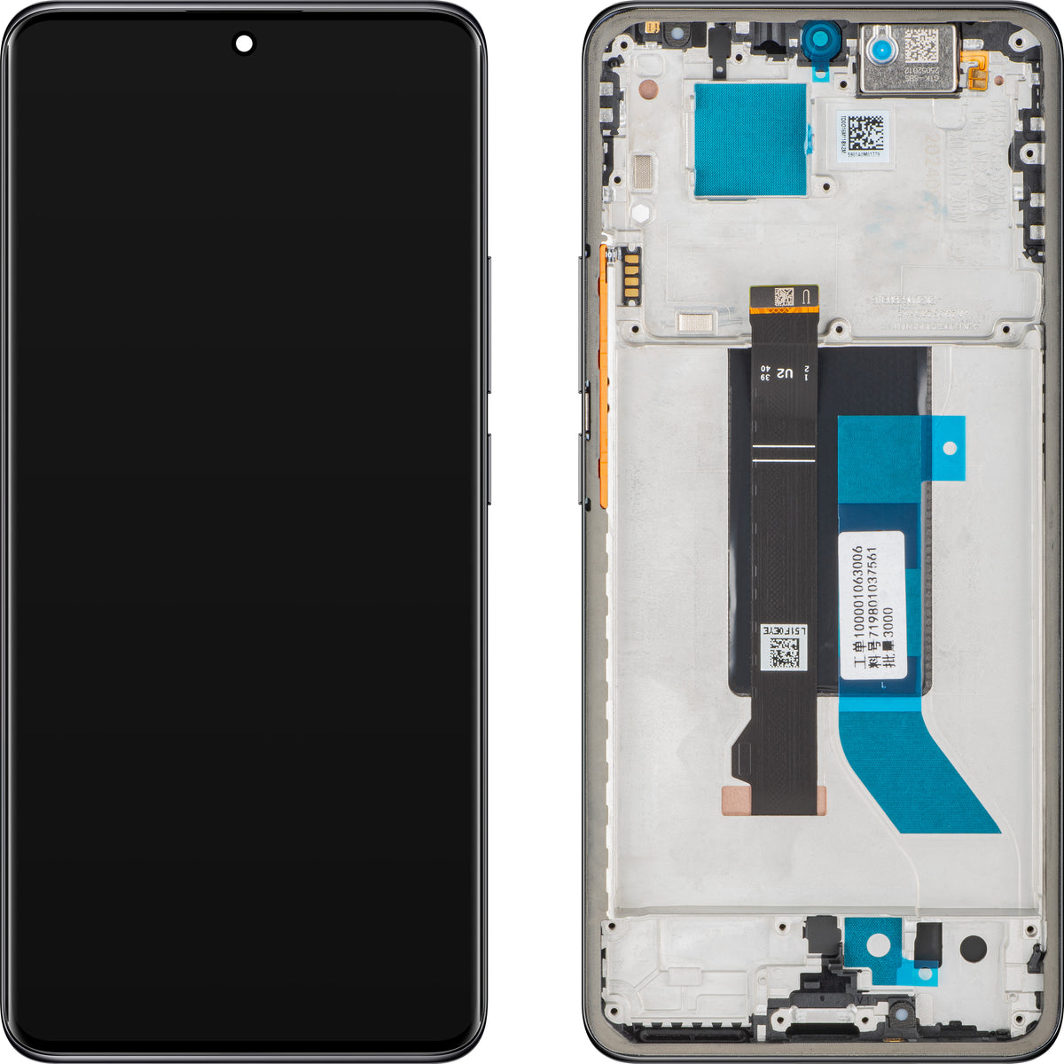 Display mit Touchscreen für Xiaomi Redmi Note 14 Pro 5G, mit Rahmen, Schwarz (Midnight Black), Swap 56002300O1600