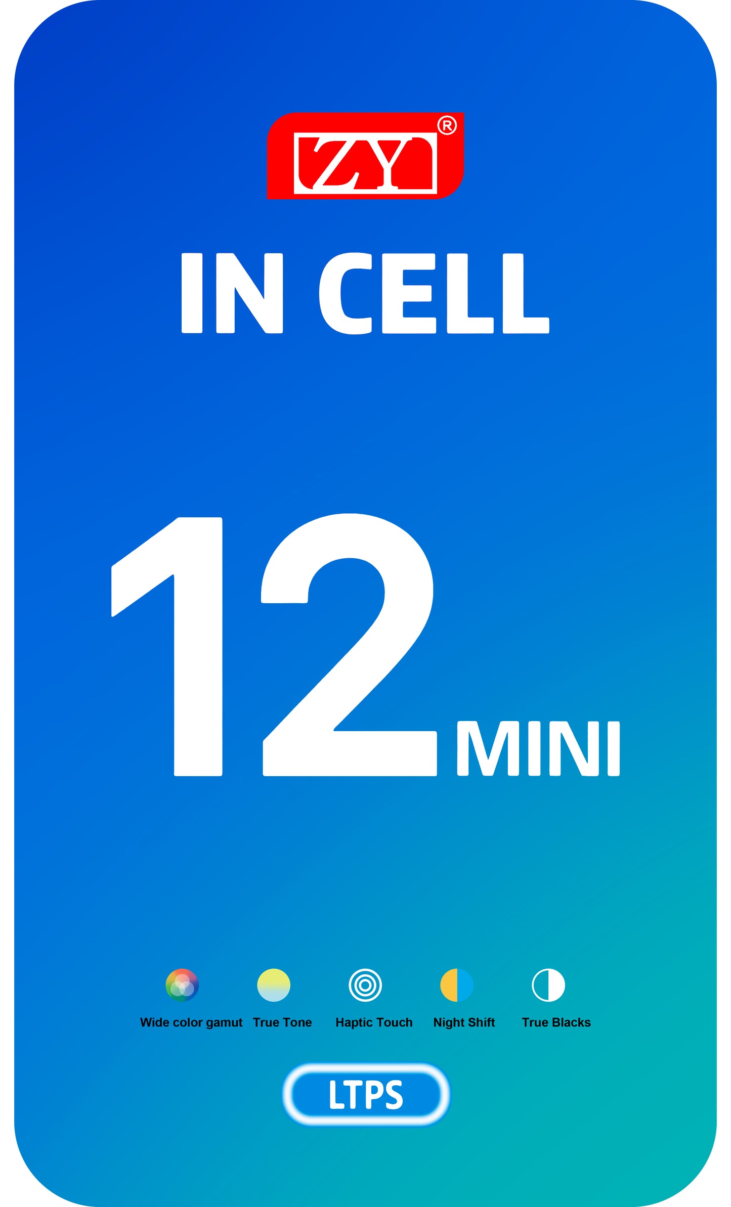 ZY Écran tactile pour Apple iPhone 12 mini, avec cadre, version In-Cell LCD, noir