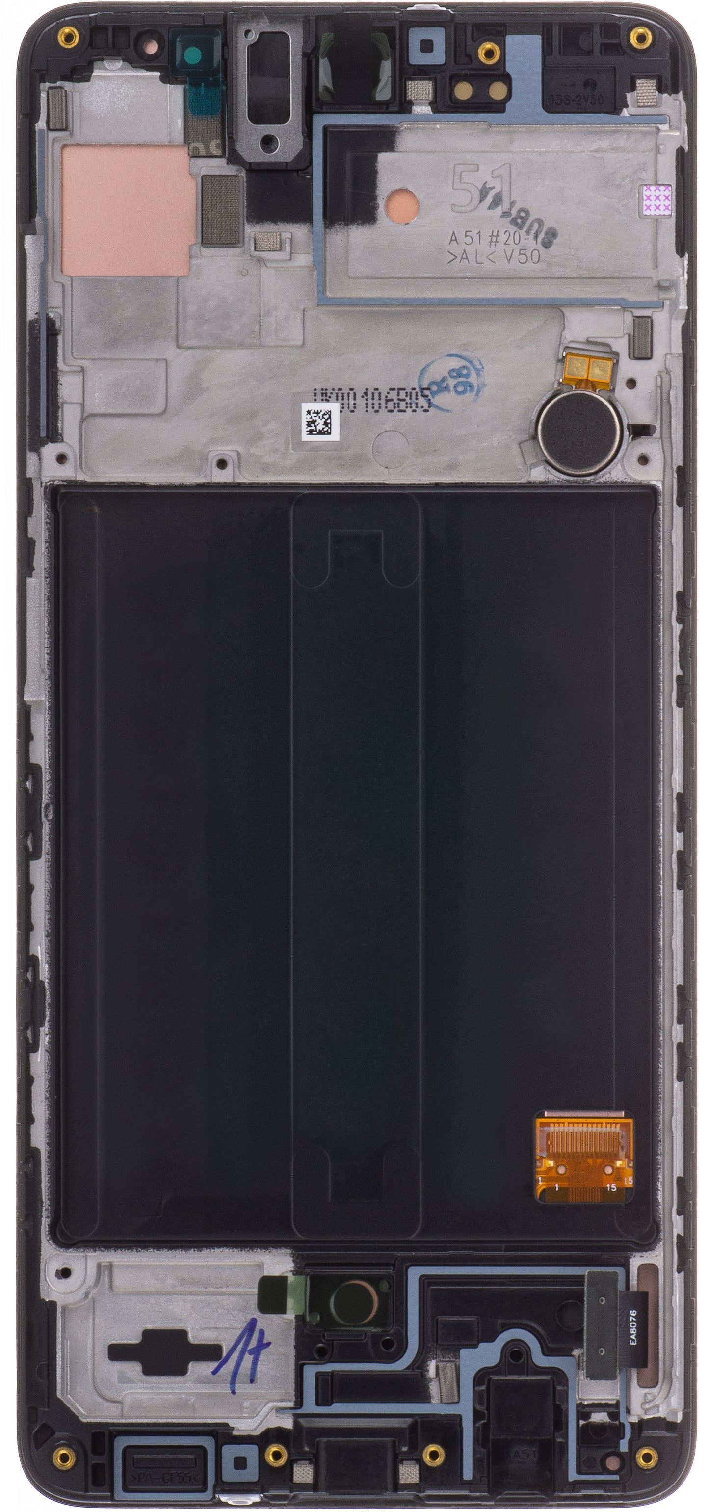 Touchscreen Display Samsung Galaxy A51 A515, mit Rahmen, Schwarz, Service Pack GH82-2161669A