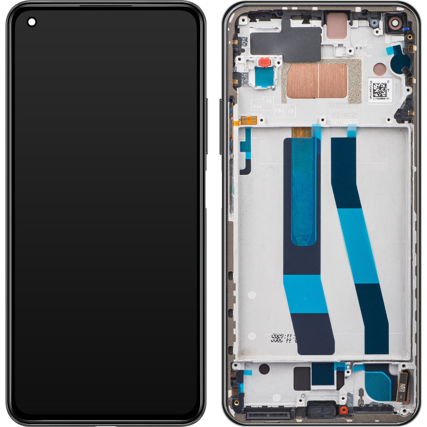 Display / Touchscreen für Xiaomi 11 Lite 5G NE | mit Rahmen | Schwarz (Truffle Black) | Service Pack